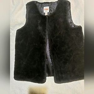 Cat & Jack Girl's Faux Fur Black Vest SzXL (14-16)